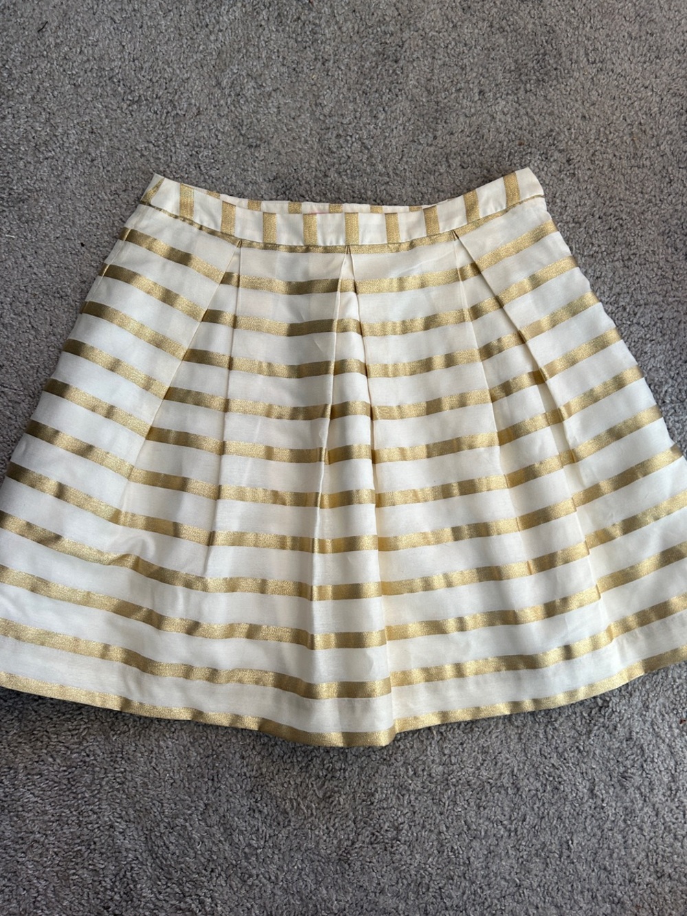 $148 Lilly Pulitzer Kylie Skirt - Resort White and Gold Stripe Sateen, Size 6 - Picture 5 of 9